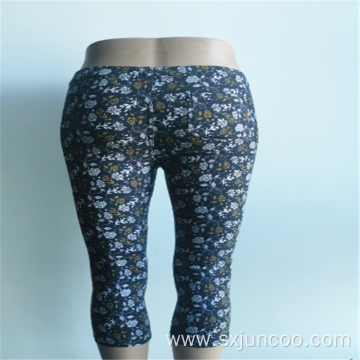 Elegant Floral Printed Rayon Spandex Women's Pants